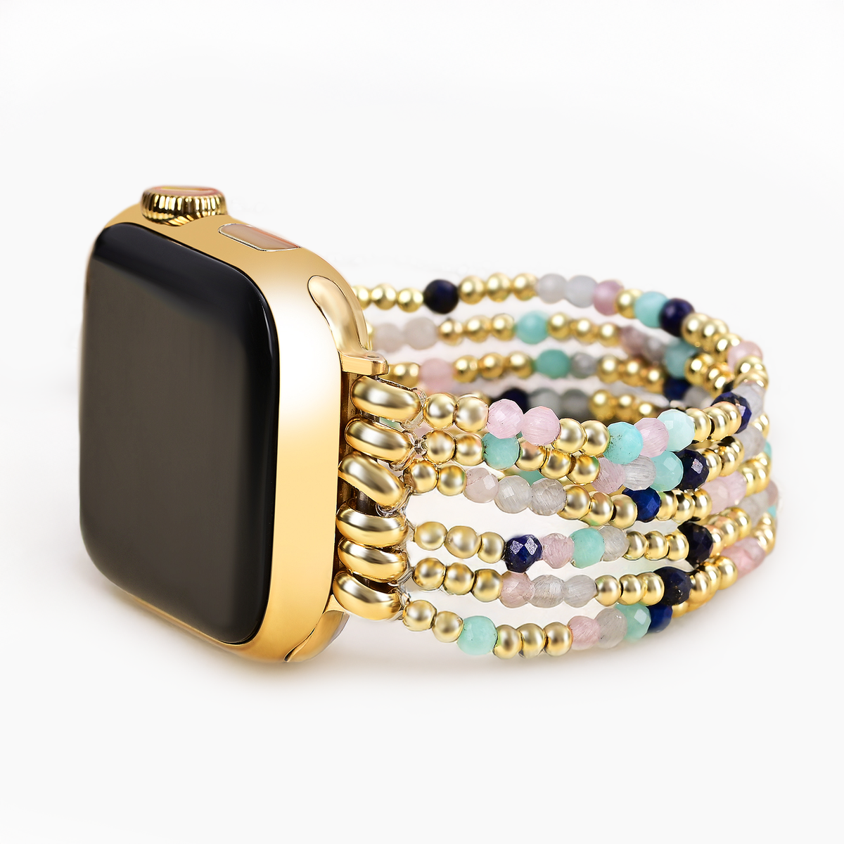 Pulsera elástica de lapislázuli y amazonita para Apple Watch