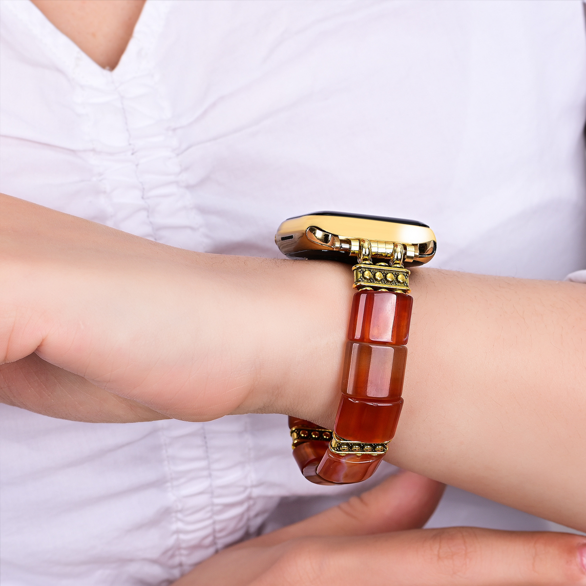 Correa elástica Serene Flame Agate para Apple Watch