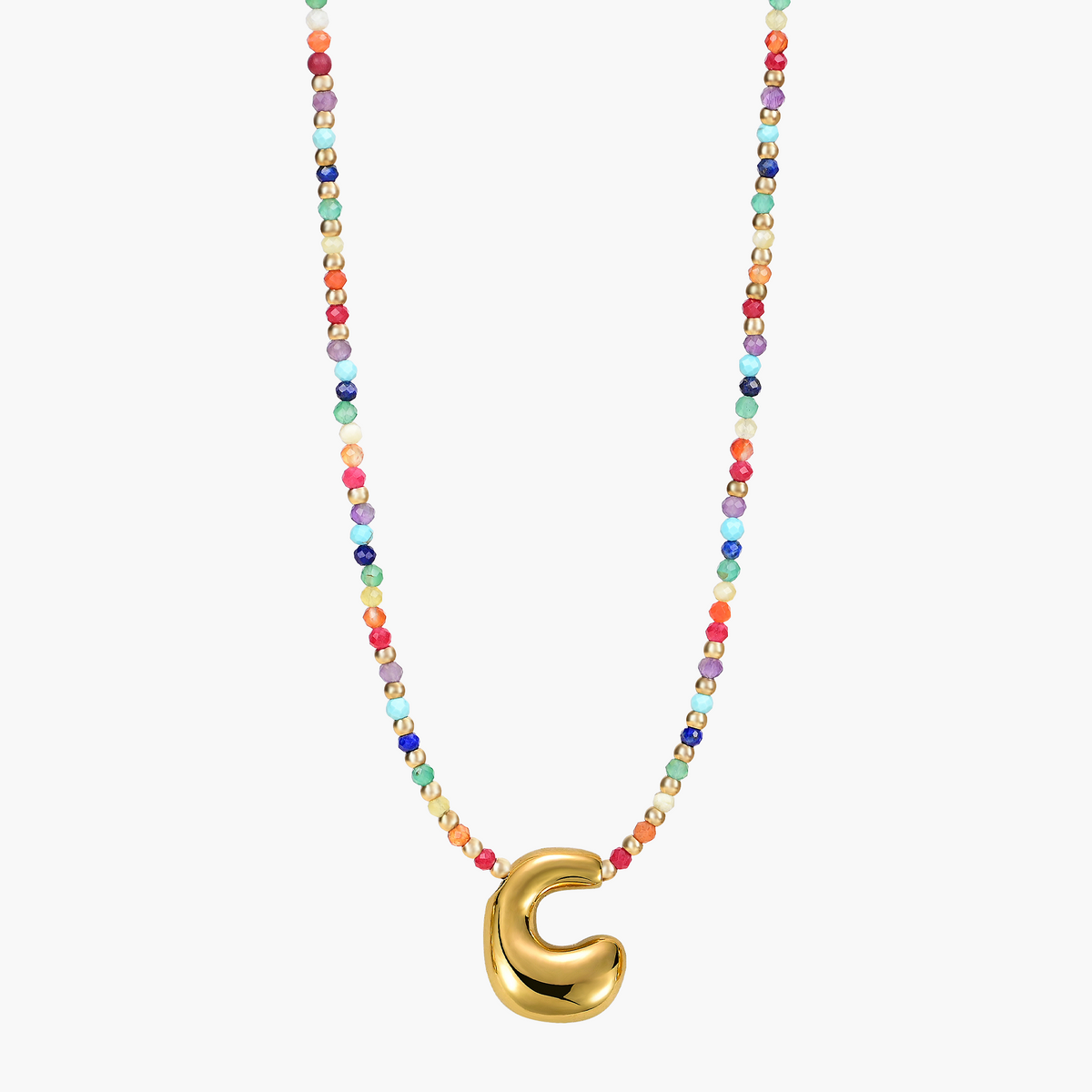 Collar Inicial Rainbow Bubble