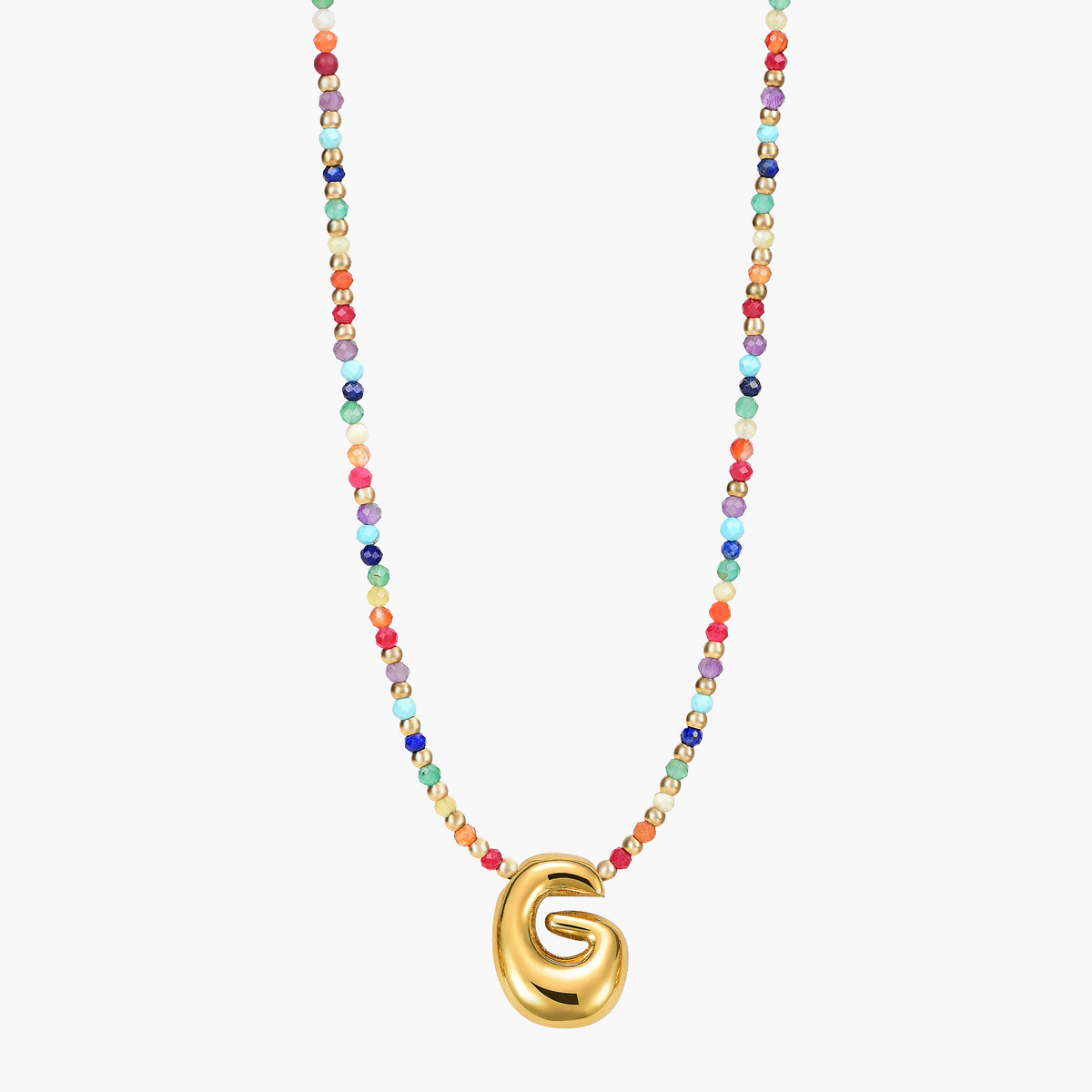 Collar Inicial Rainbow Bubble