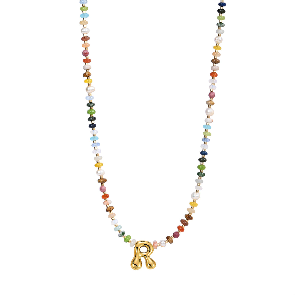 Collar de letras burbuja multicolor