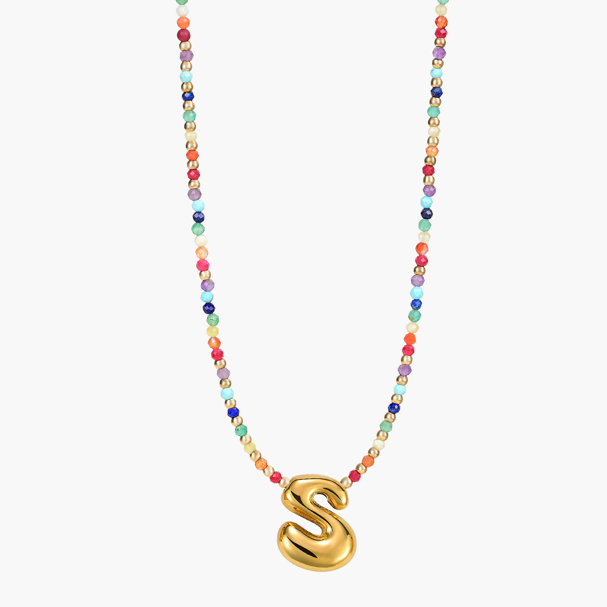 Collar Inicial Rainbow Bubble