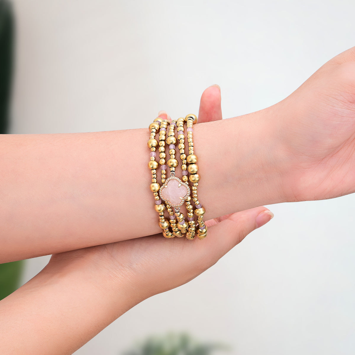 Elegancia de Cuarzo Rosa Encantado Correa Elástica para Apple Watch