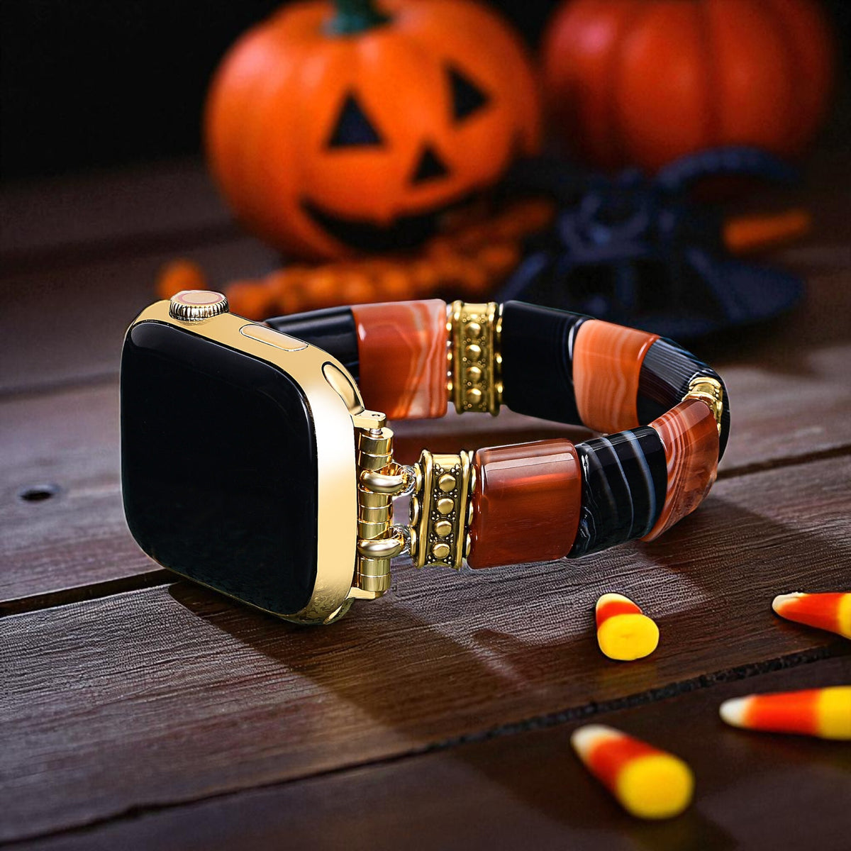 Correa Haunted Stripes Halloween para Apple Watch