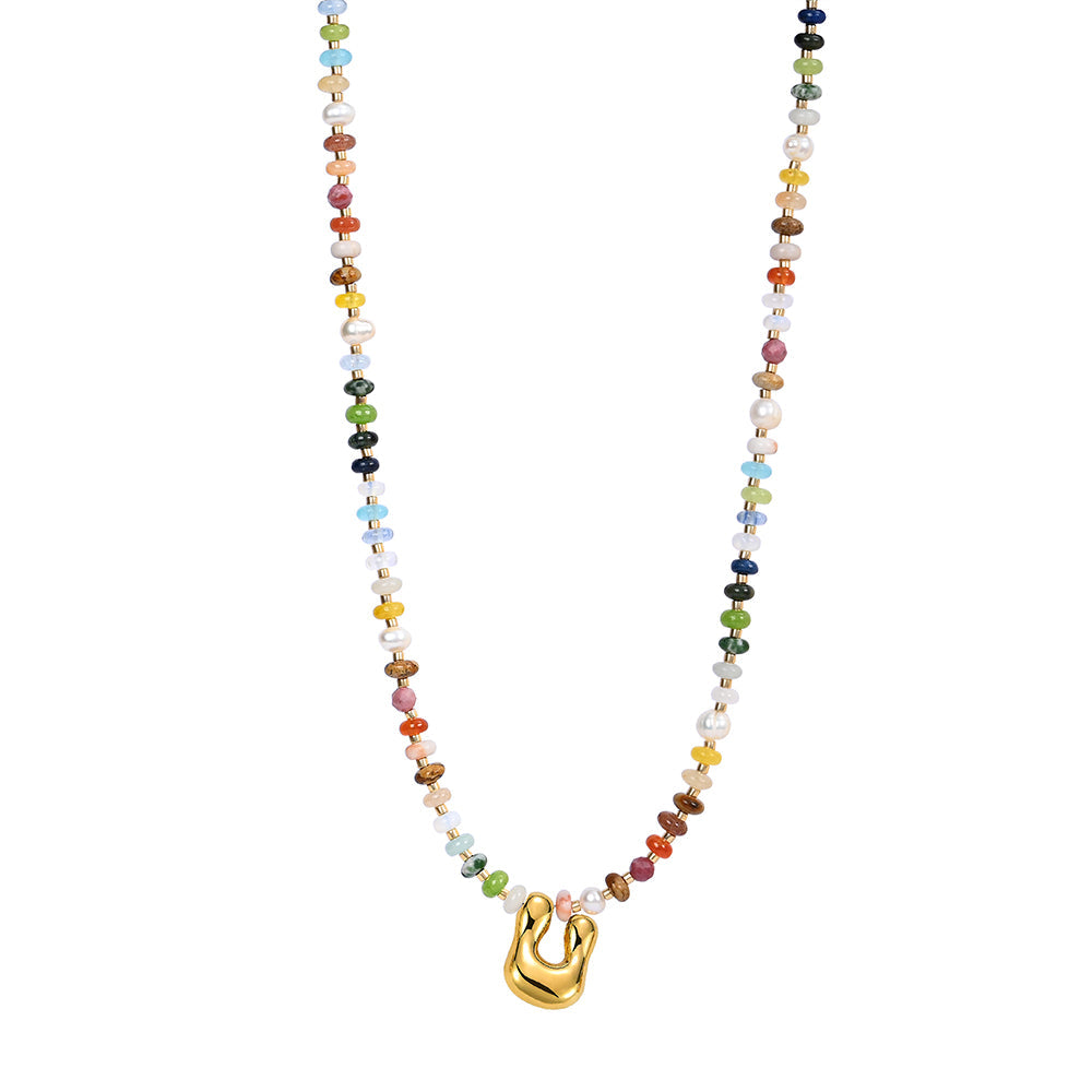 Collar de letras burbuja multicolor
