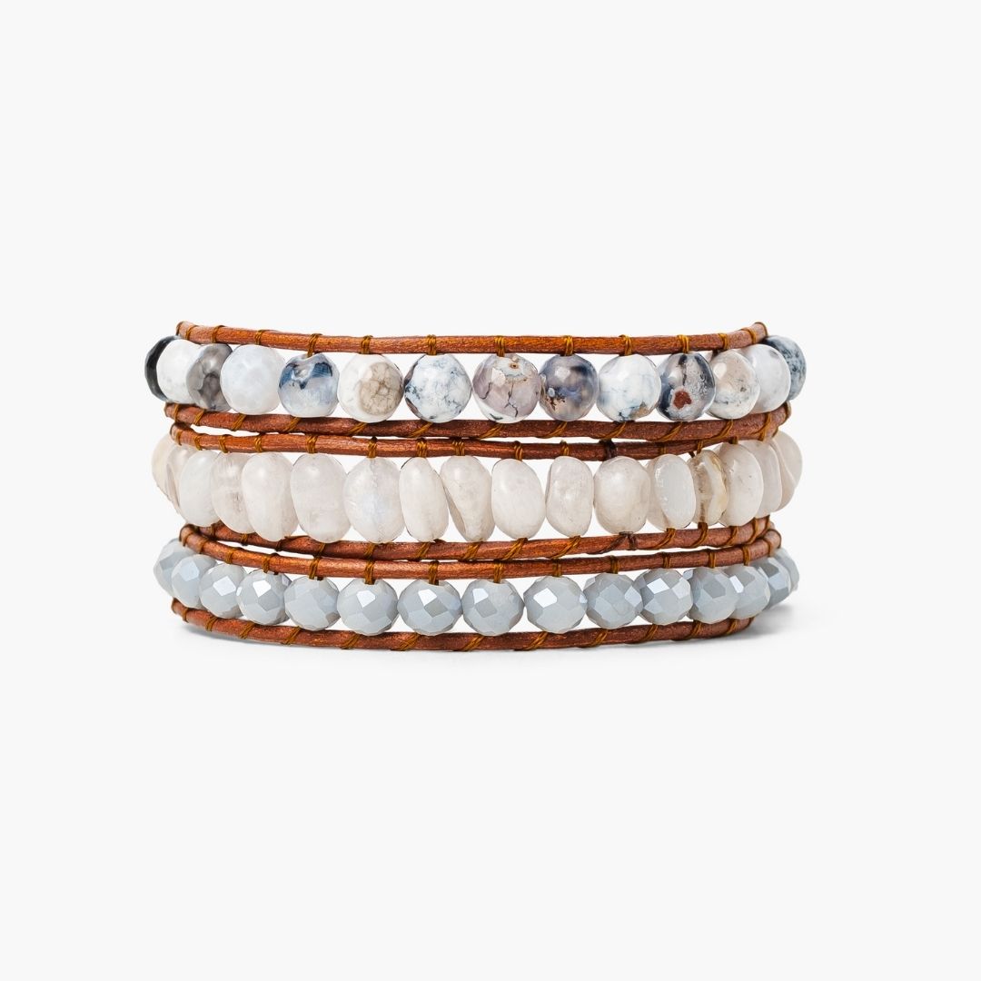 Pulsera artesanal White Harmony Wrap