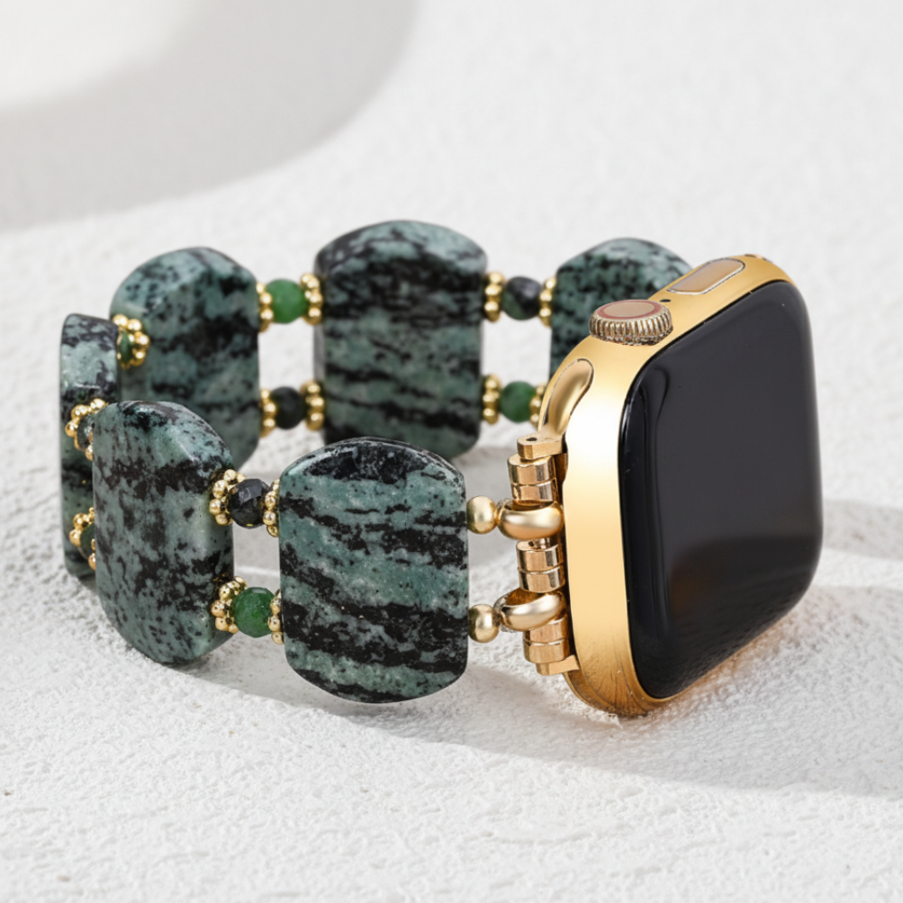 Correa de Apple Watch de musgo esmeralda y taxoita