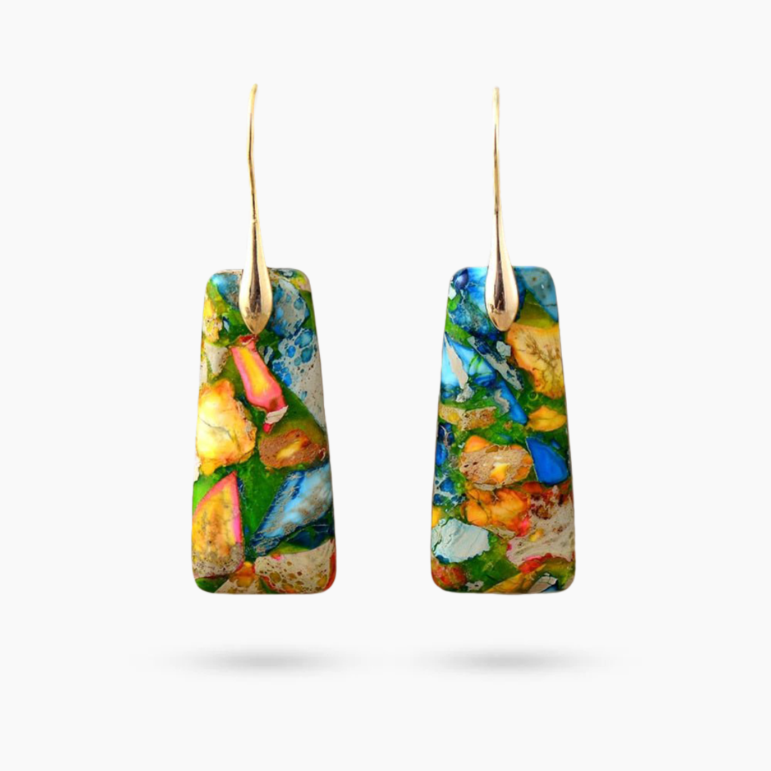 Pendientes colgantes de jaspe Laguna Citrino