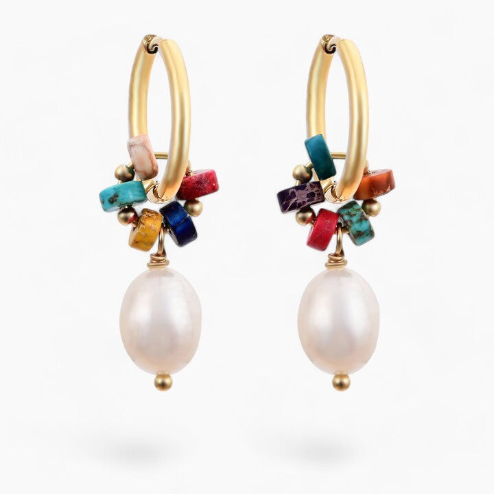 Pendientes de aro Jasper Harmony Pearl