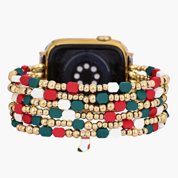 Correa Festiva Elástica de la Alegría de Santa para Apple Watch