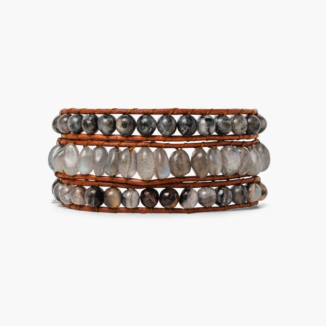 Pulsera envolvente artesanal de labradorita