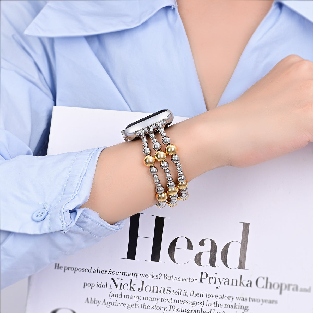 Correa Silver Ember Stretch Apple Watch