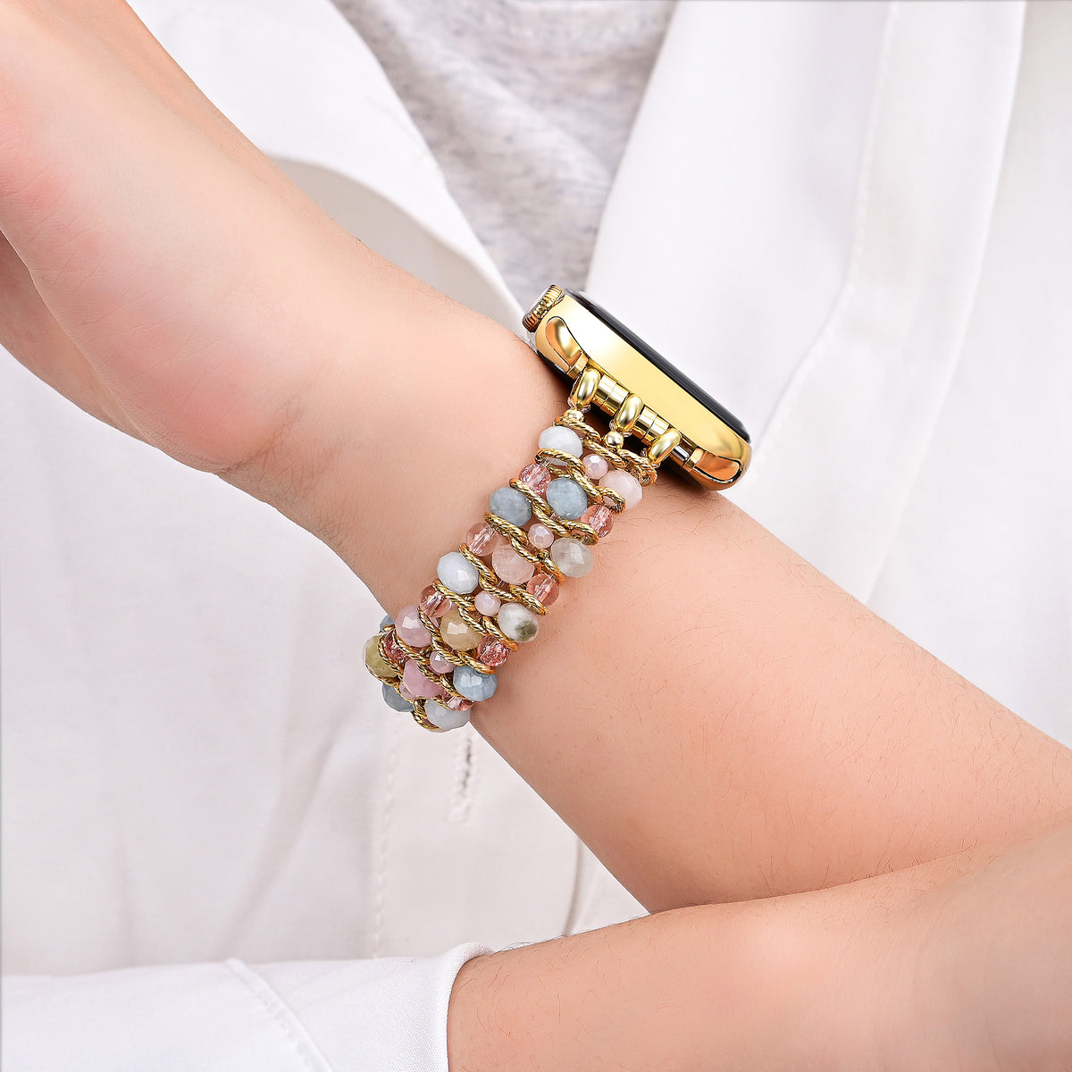 Correa elástica trenzada Golden Dawn para Apple Watch