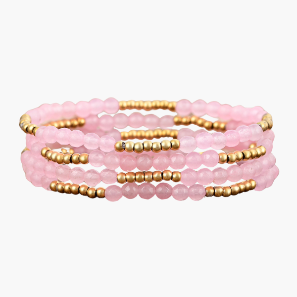 Set de Pulseras de Radiancia de Cuarzo Rosa