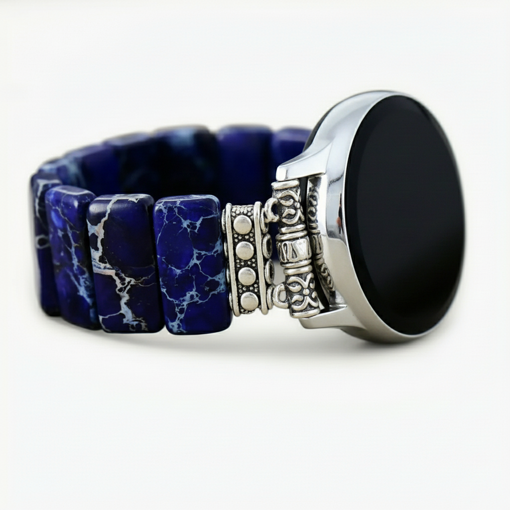 Correa elástica para Samsung Galaxy Watch de jaspe tibetano azul marino oscuro