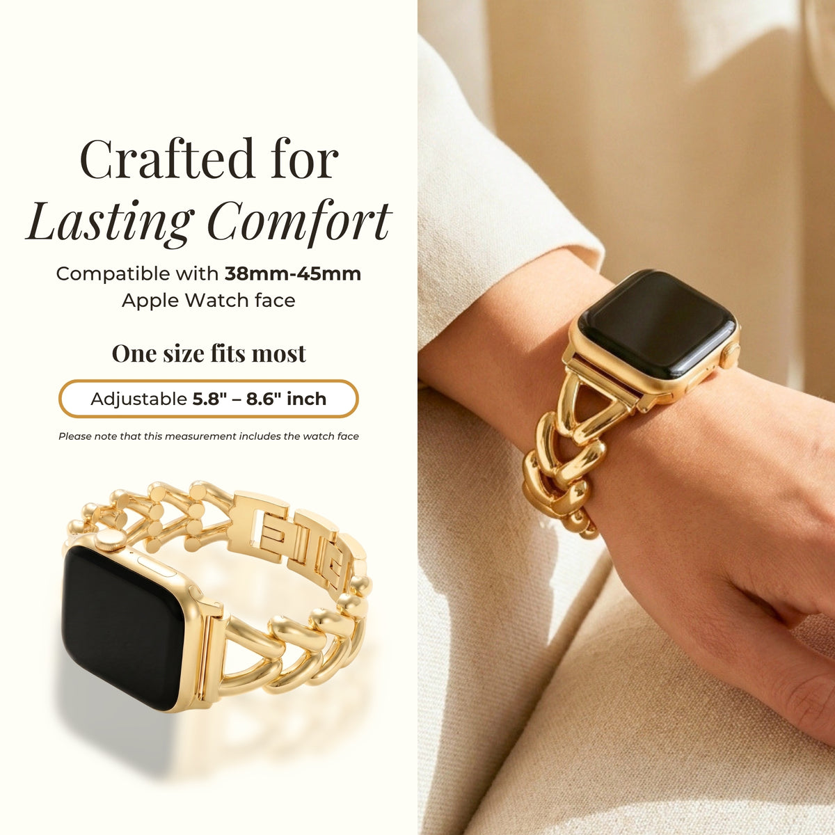 Correa de lujo trenzada dorada para Apple Watch