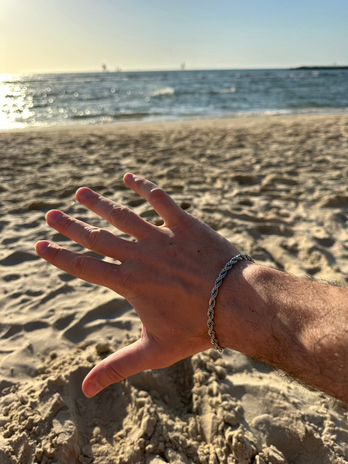 Pulsera de Cuerda (Plata) 5mm