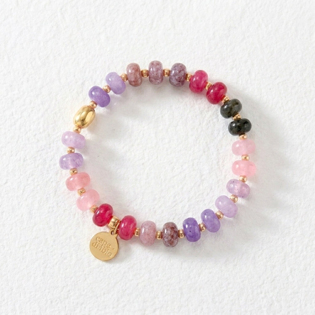 Pulsera Berry Jade Bloom