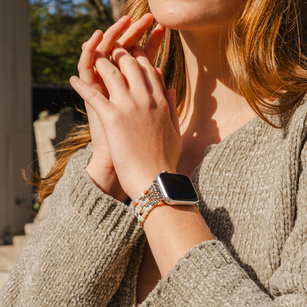 Correa elástica Amazonita Brillante para Apple Watch