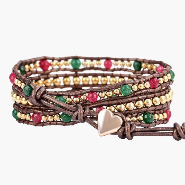 Pulsera Envoltura de Corazón de Feliz Navidad
