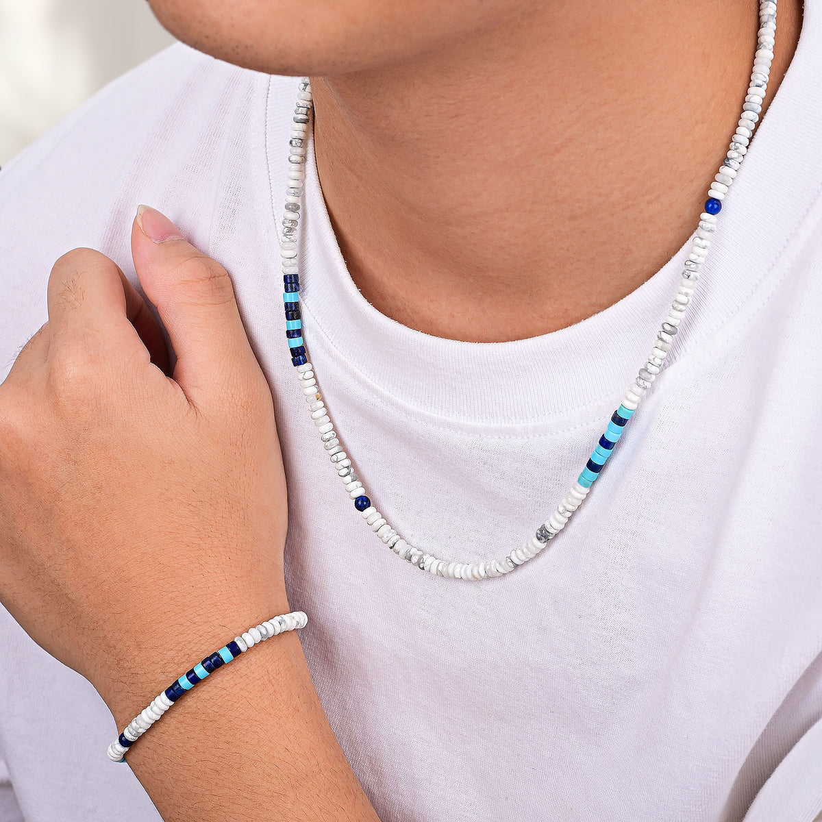 Collar Oceánico de Hematita para Hombre