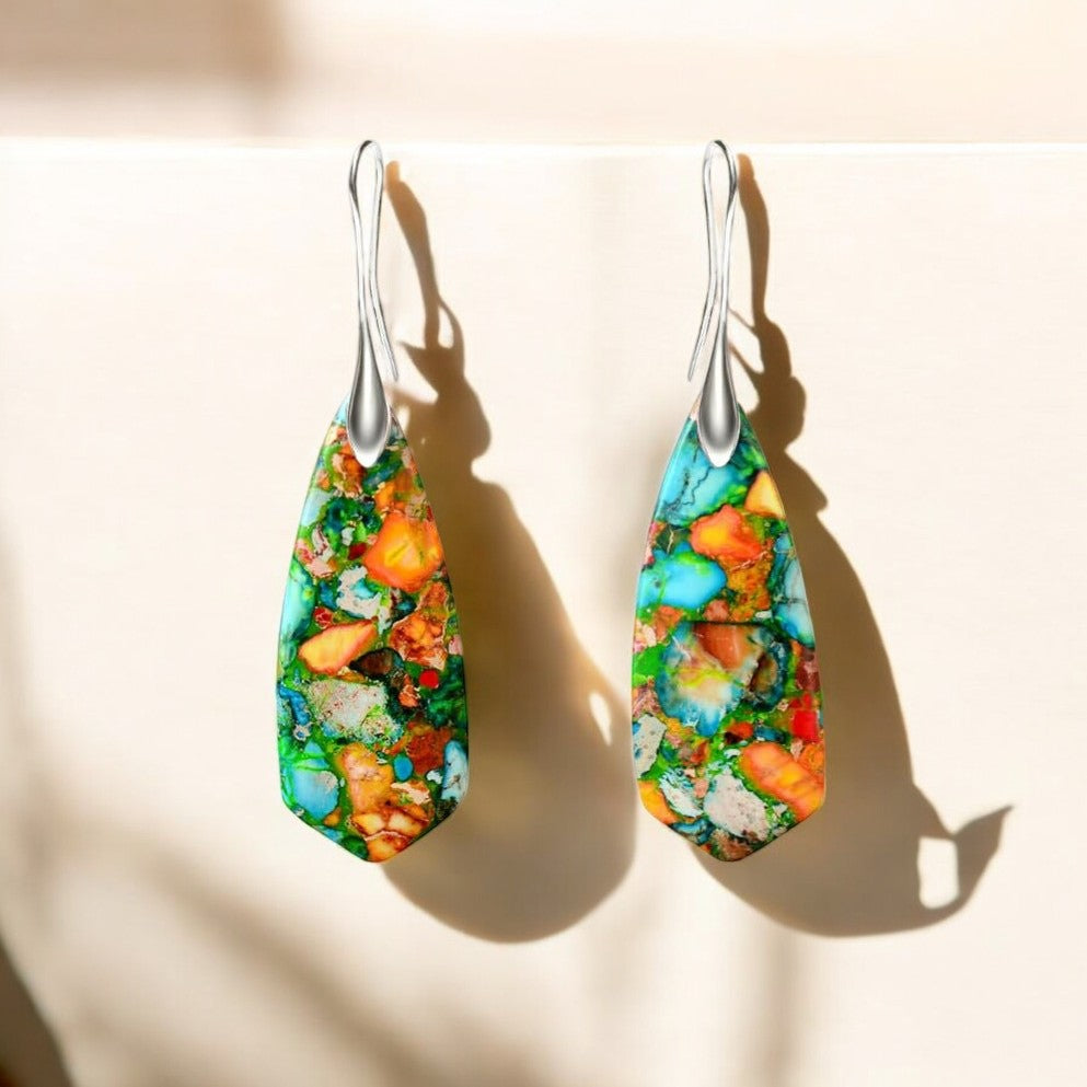 Pendientes de Jaspe Coral