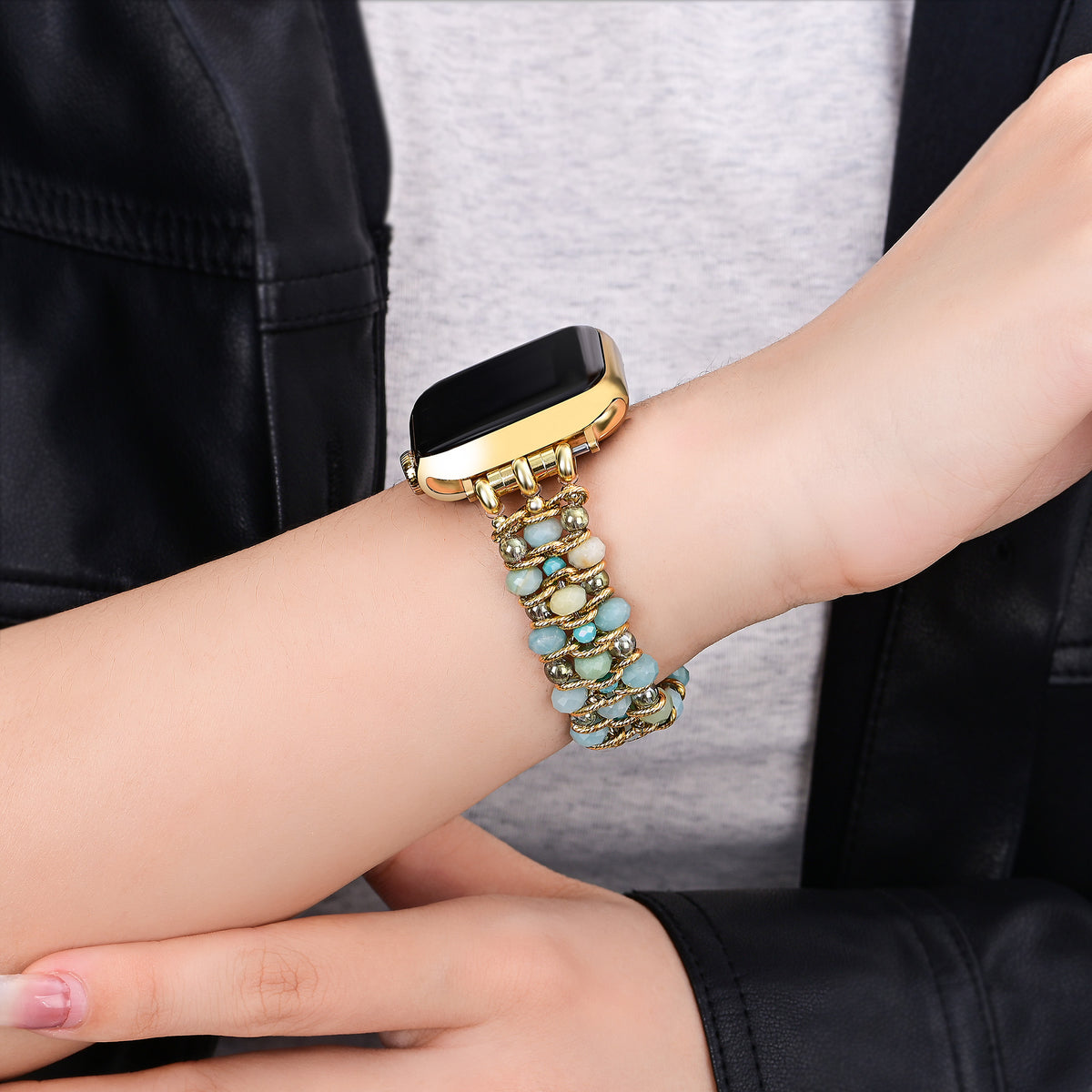 Correa trenzada Amazonita Dream para Apple Watch