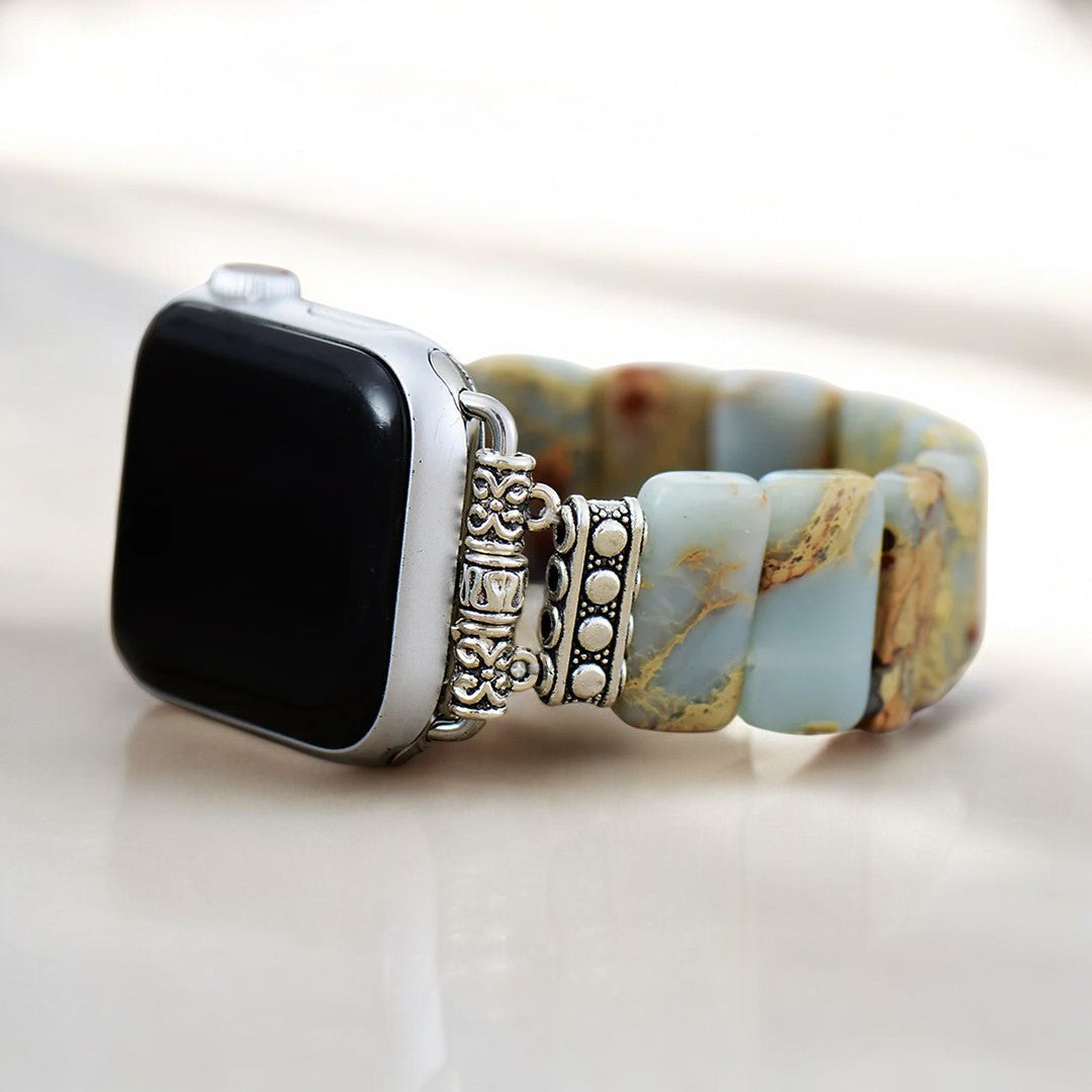 Correa elástica de jaspe tibetano de la Tierra para Apple Watch