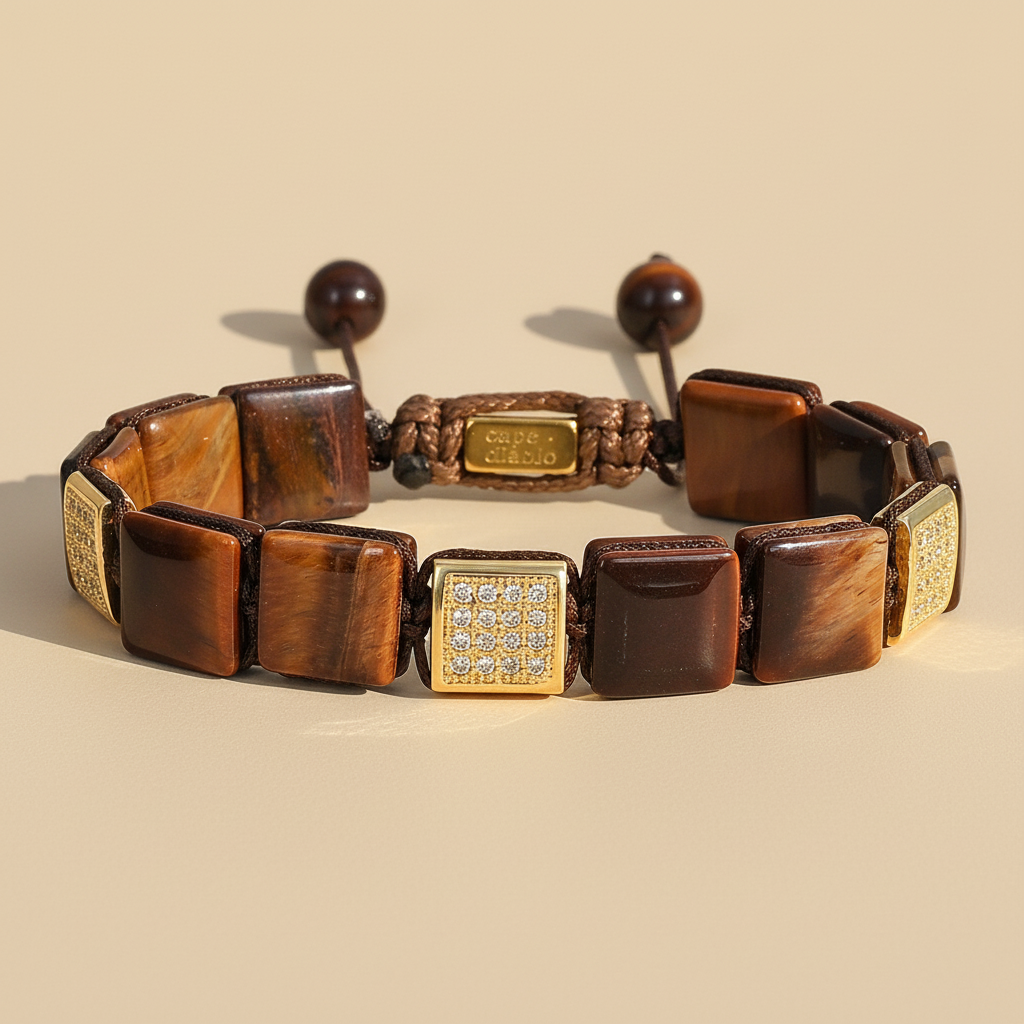 Pulsera roja de ojo de tigre para hombre