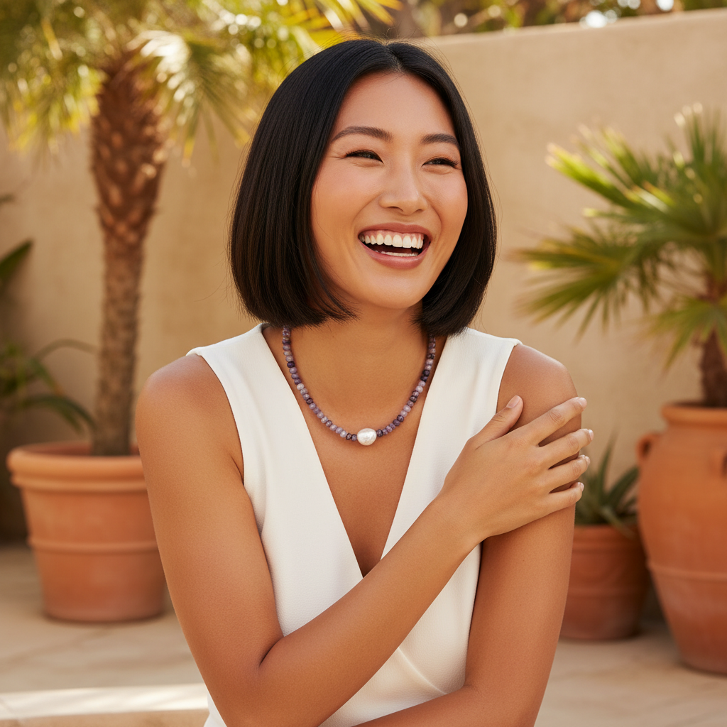 Collar de perlas Amatista Grace