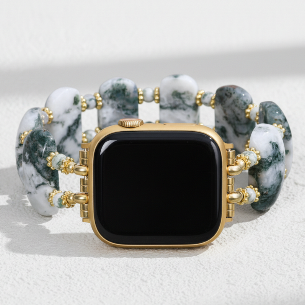 Correa elástica de tierra de ágata de bosque para Apple Watch