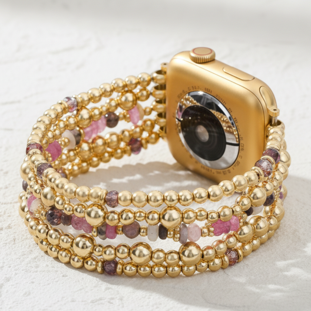 Correa elástica Apple Watch en tono rubor florido