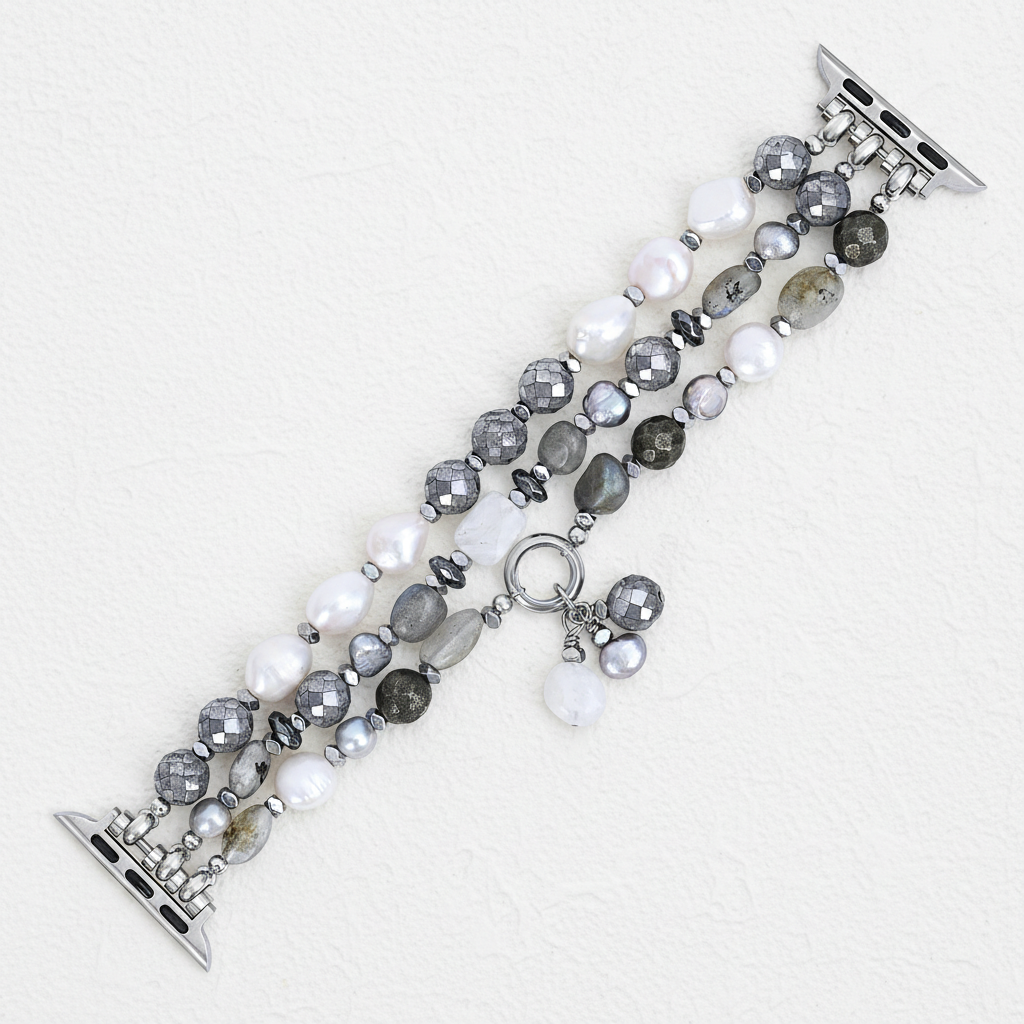 Correa elástica de perlas lunar de lujo para Apple Watch