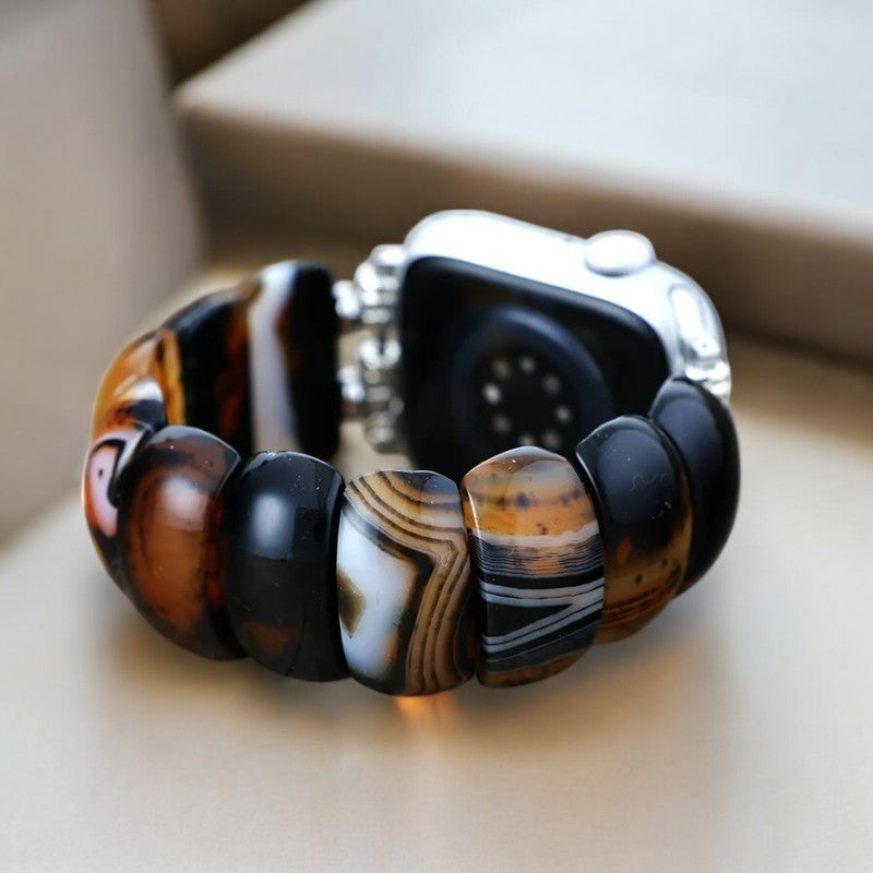 Correa elástica Bohemian Onyx Elegance para Apple Watch