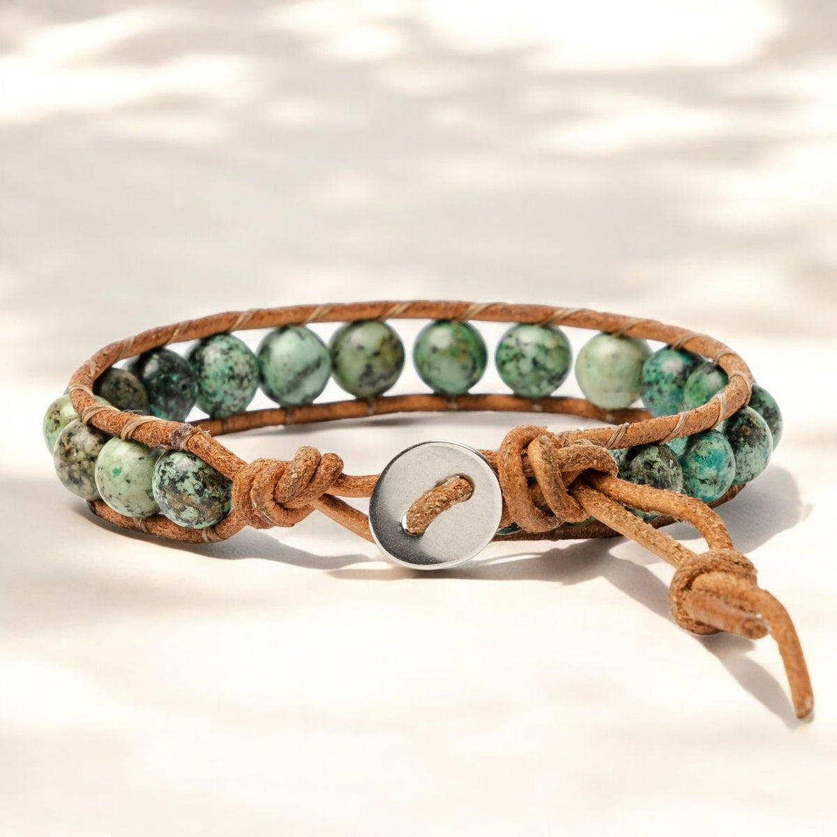 Pulsera bohemia africana de turquesa para hombre