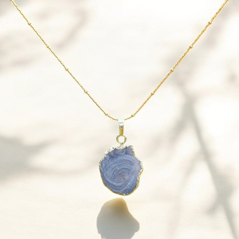 Collar de piedra de ágata natural