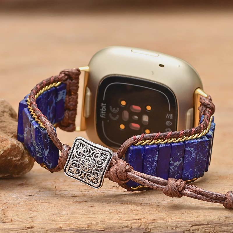 Correa para reloj Fitbit Versa 1 y 2, jaspe azul celeste