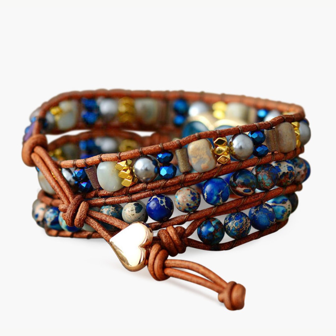 Healing Apatite Heart Wrap Bracelet - Cape Diablo