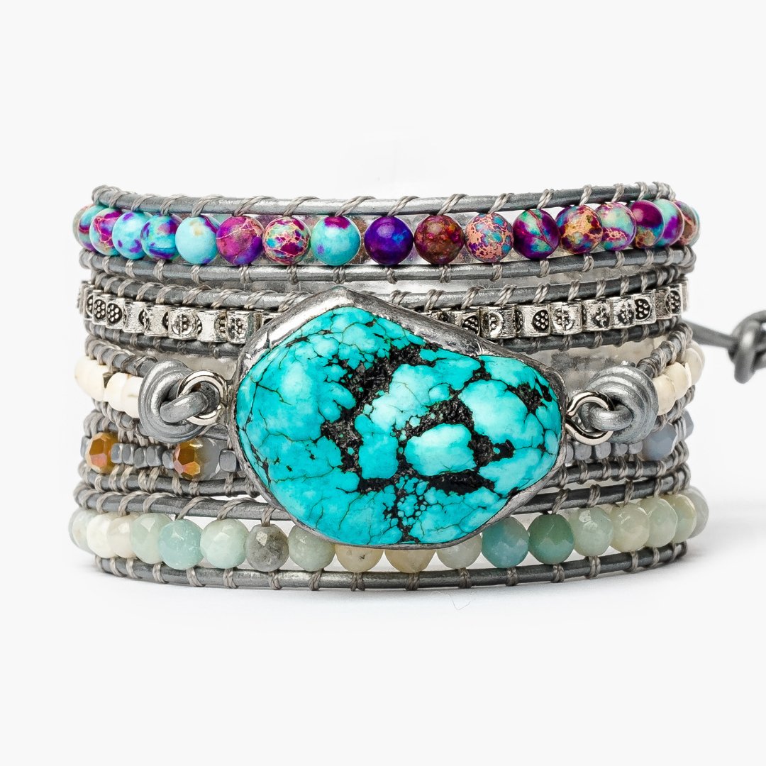 Healing Turquoise Protection Wrap Bracelet - Cape Diablo