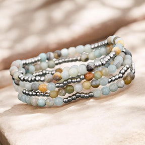 Conjunto de Pulseras Brillo de Amazonita