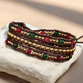 Pulsera Envoltura de Corazón de Feliz Navidad