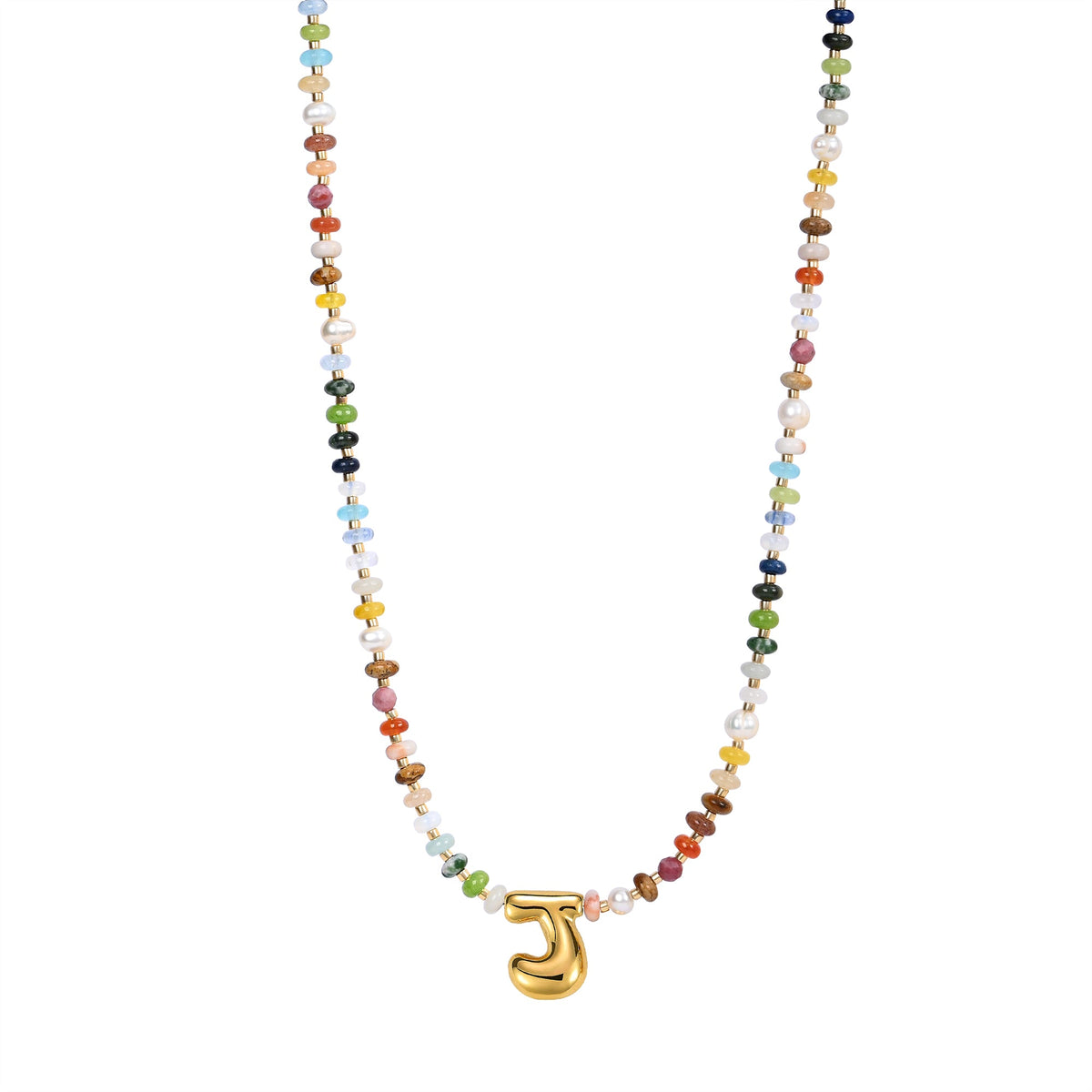 Collar de letras burbuja multicolor