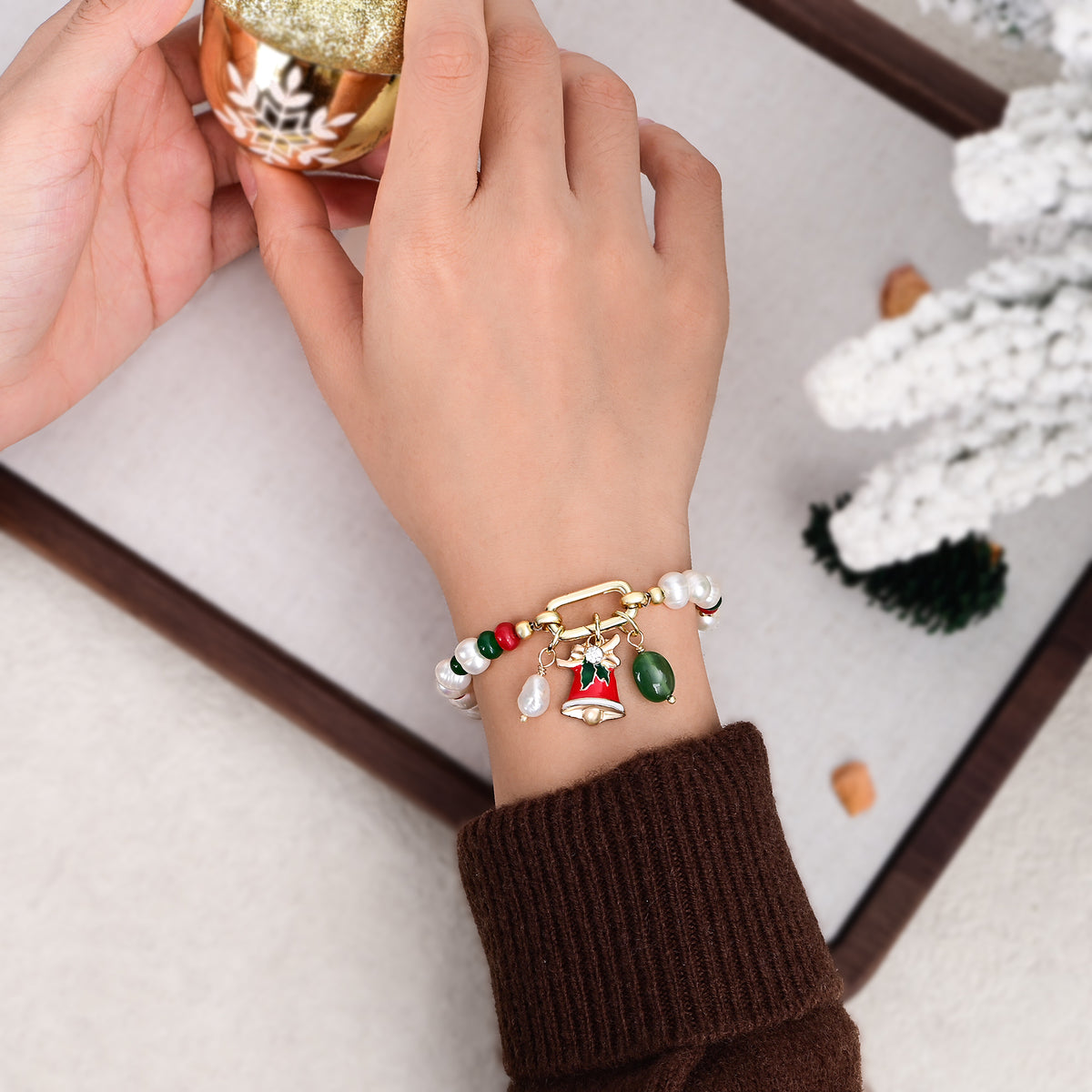 Pulsera de gemas Espíritu Navideño