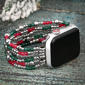 Correa elástica Apple Watch Festive Silver Elegance