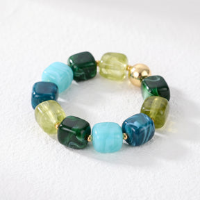 Pulsera gruesa de cuentas mixtas Marea Verde