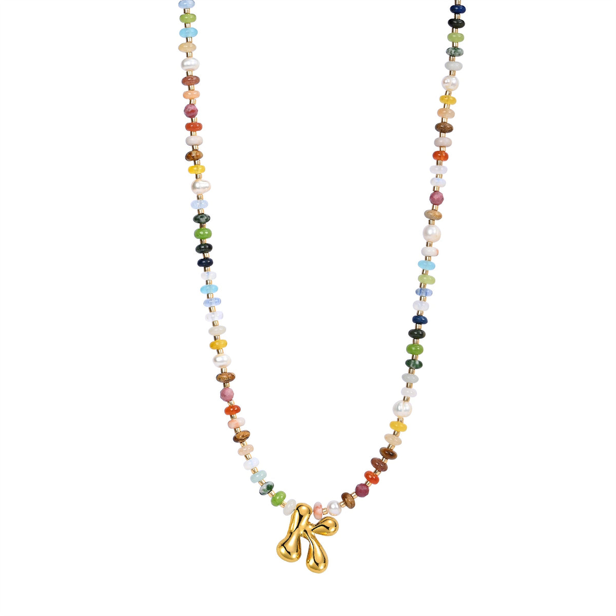 Collar de letras burbuja multicolor