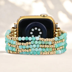 Correa elástica de amazonita luminosa para Apple Watch