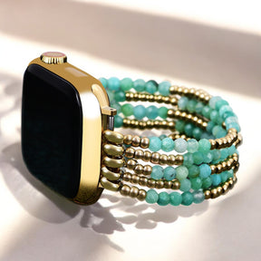 Correa elástica de amazonita luminosa para Apple Watch