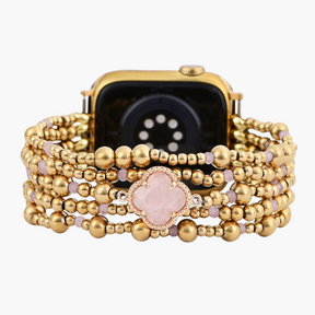 Banda de Apple Watch Elegancia de Cuarzo Rosa Encantado