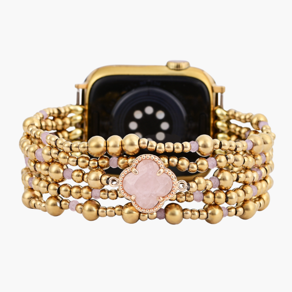 Banda de Apple Watch Elegancia de Cuarzo Rosa Encantado